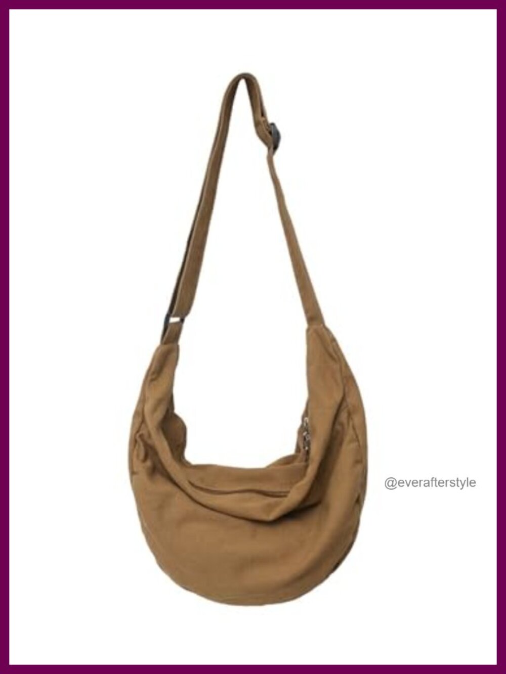 Canvas Crossbody Hobo Bag Slouchy Crescent Shoulder Purse